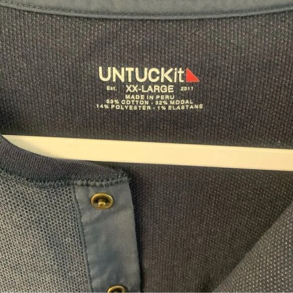 UNTUCKit Henley Textured Long-Sleeve Shirt Size XXL - Picture 6 of 6